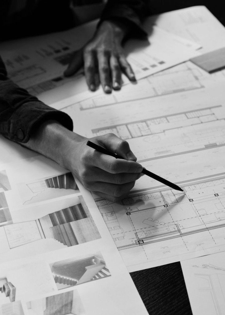 Interior designer at work