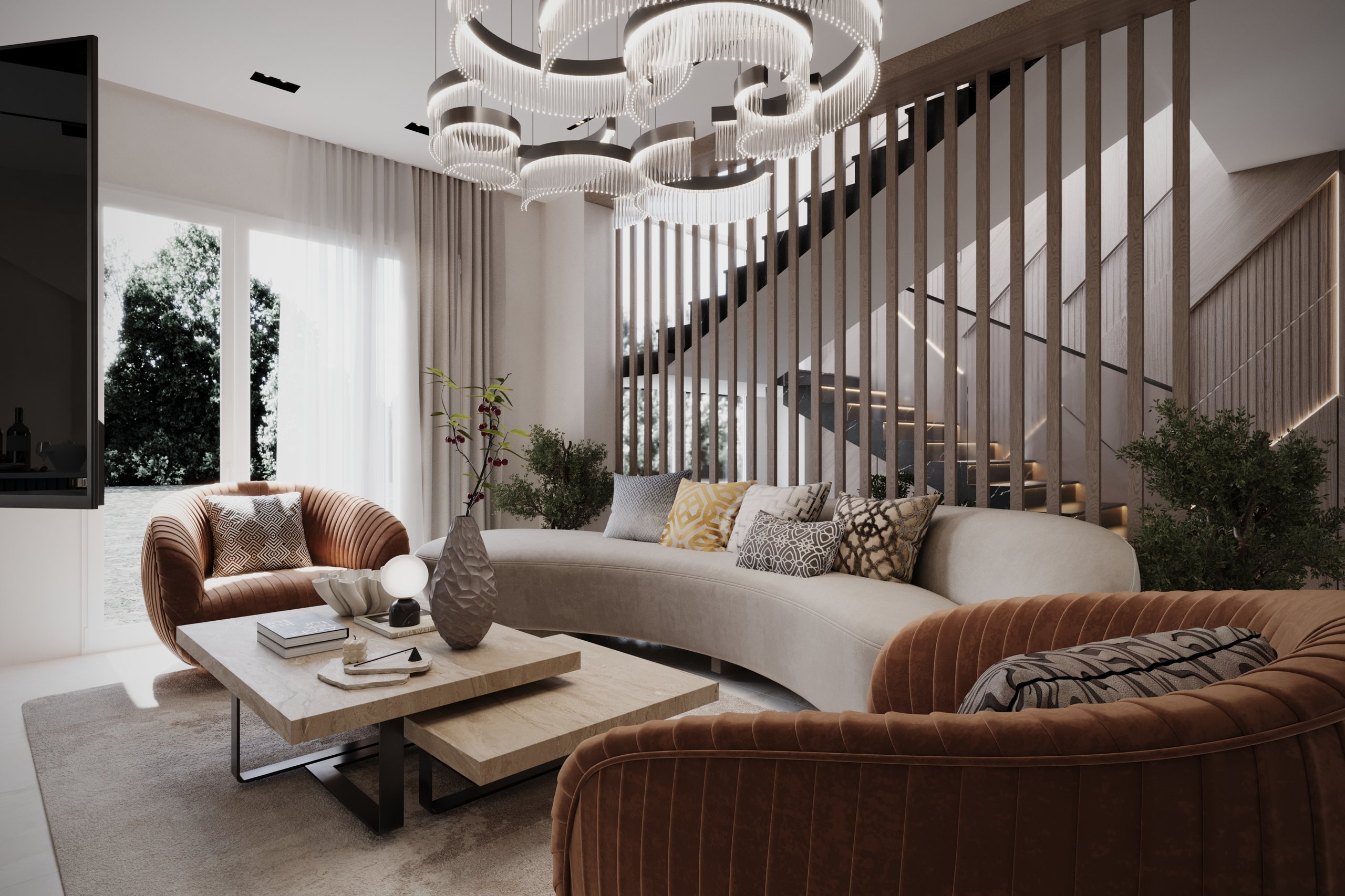 Luxurious modern living room interior design